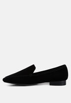  JULIA Black Suede Semi Casual Loafers