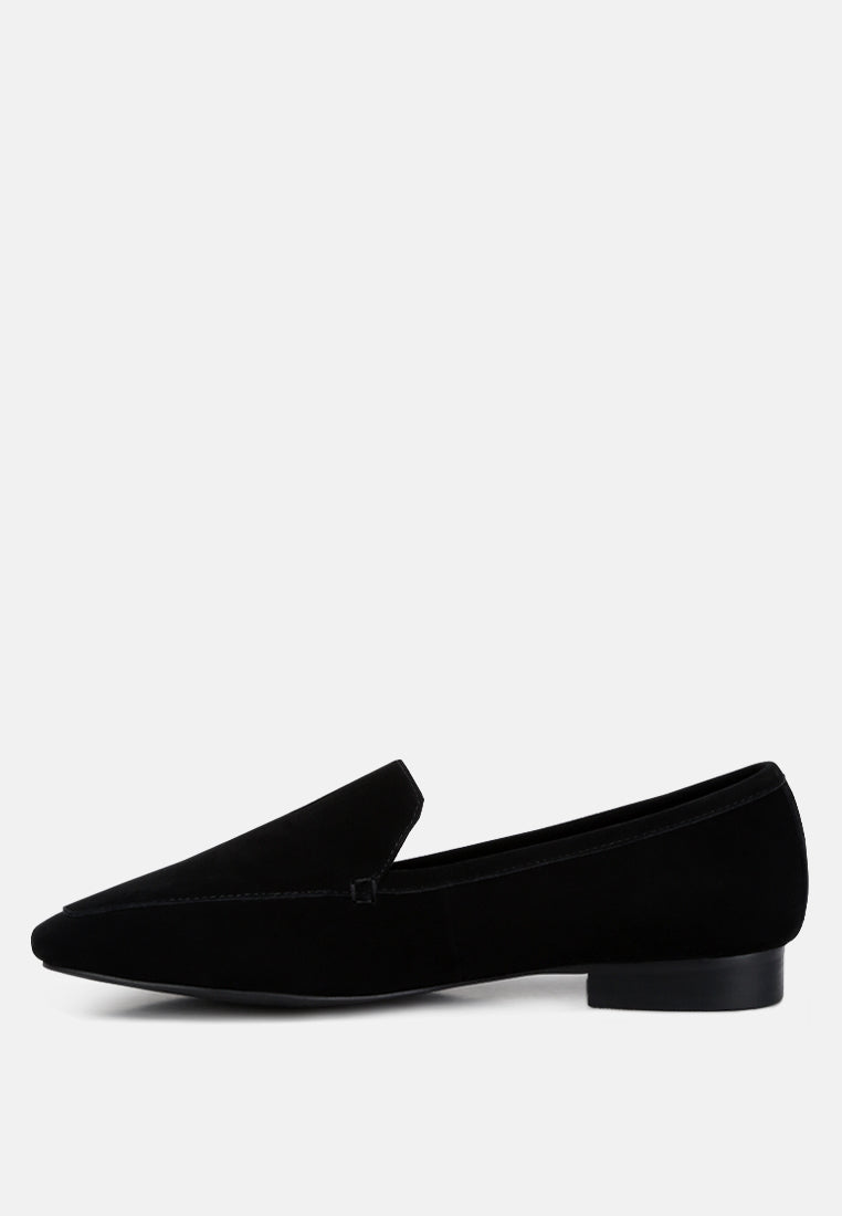  JULIA Black Suede Semi Casual Loafers