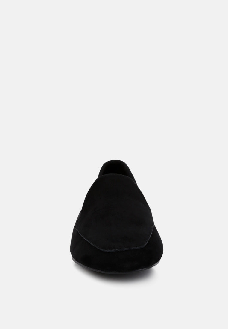  JULIA Black Suede Semi Casual Loafers