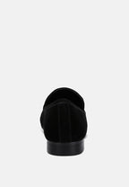  JULIA Black Suede Semi Casual Loafers