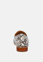  JULIA Snake Skin Textured Loafers