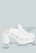  Lyrac Recycled Leather Platform Clogs In White