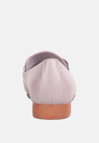  MERVA Chunky Chain Leather Loafers In Lilac