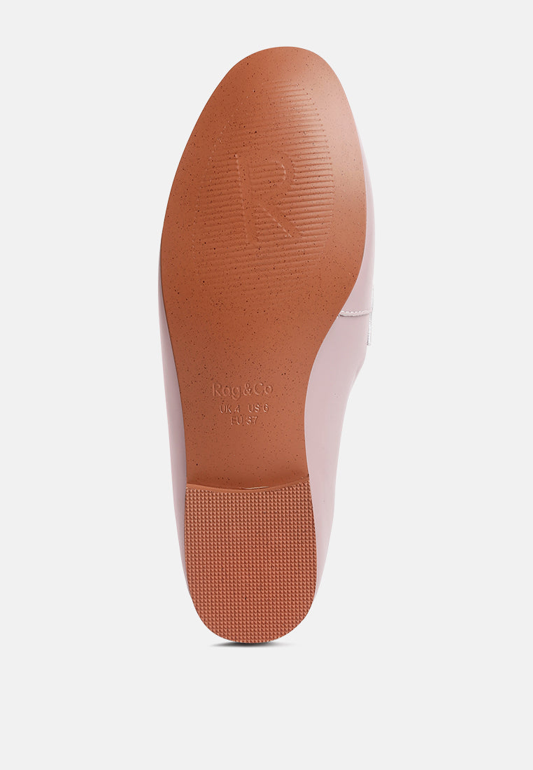  MERVA Chunky Chain Leather Loafers In Lilac