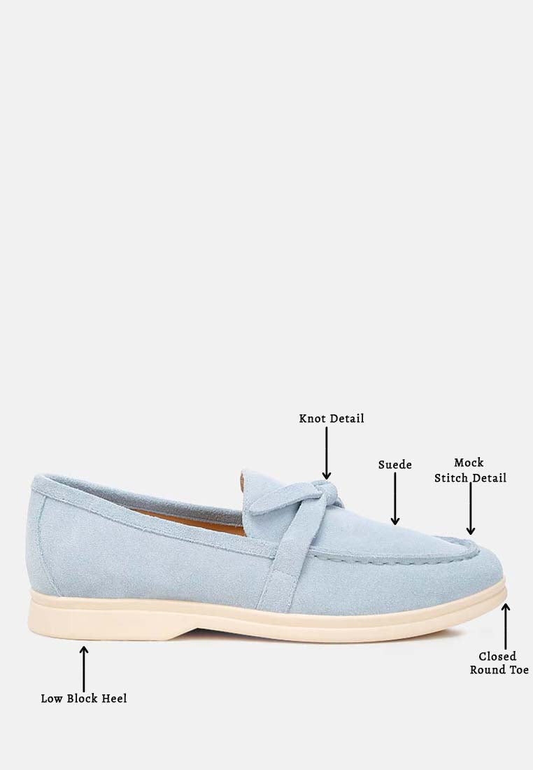  Nautica Genuine Suede Knot Detailed Loafers