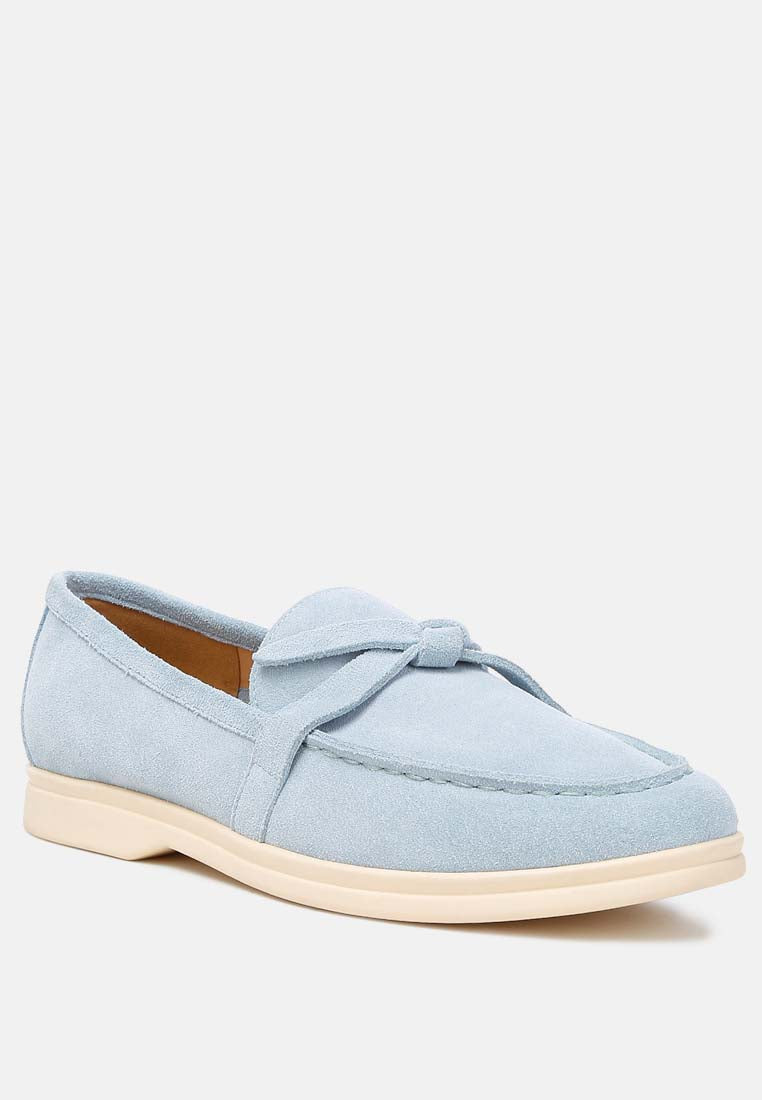  Nautica Genuine Suede Knot Detailed Loafers