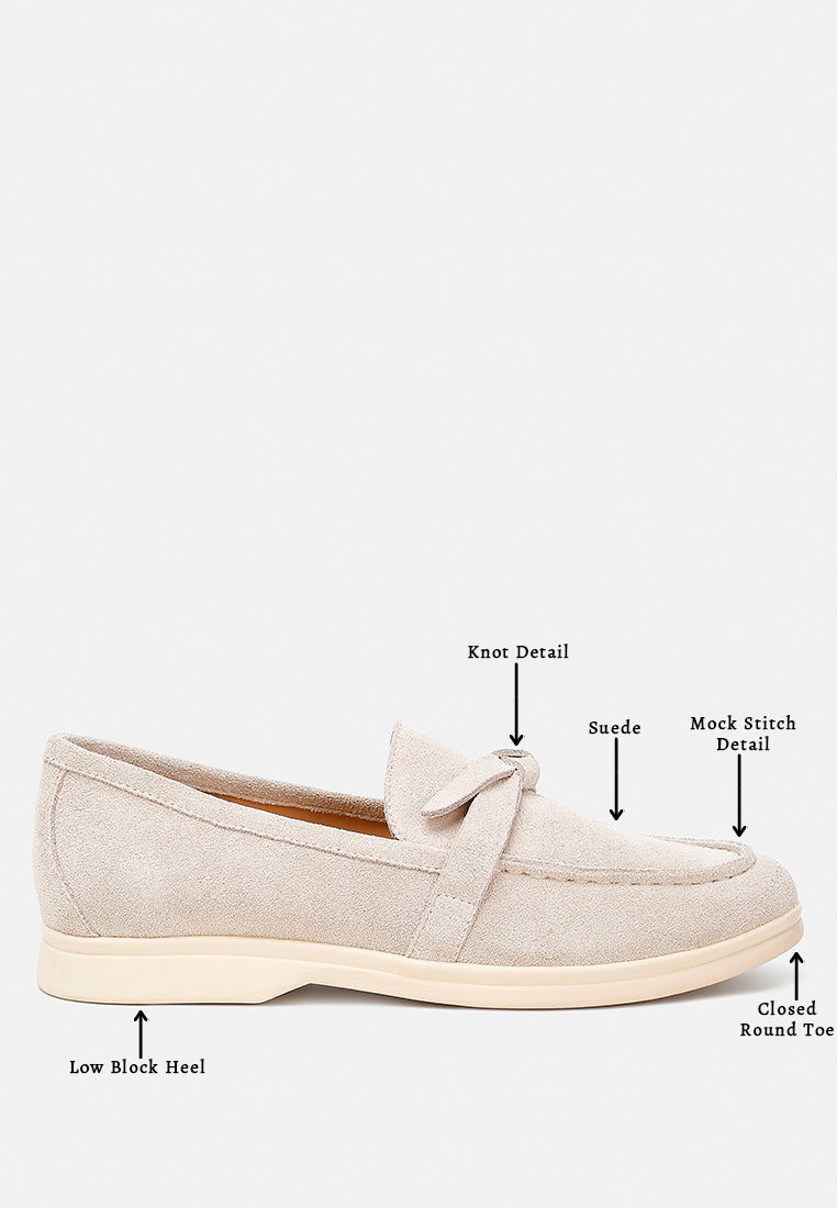 Nautica Genuine Suede Knot Detailed Loafers