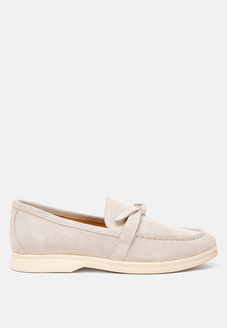  Nautica Genuine Suede Knot Detailed Loafers