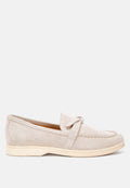  Nautica Genuine Suede Knot Detailed Loafers