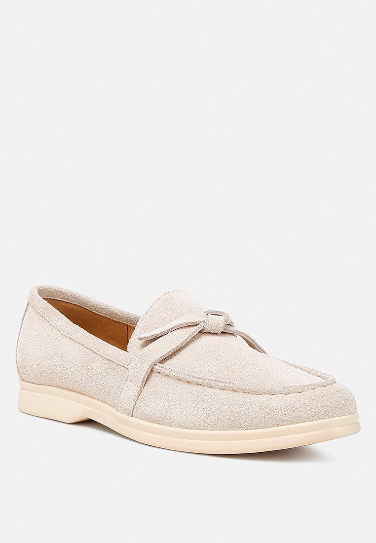  Nautica Genuine Suede Knot Detailed Loafers