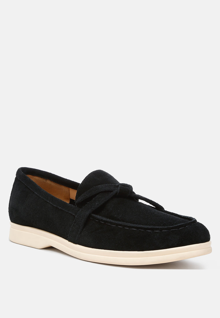  Nautica Genuine Suede Knot Detailed Loafers