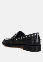  Oglavia Studs Embellished Leather Loafers