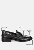  Oglavia Studs Embellished Leather Loafers