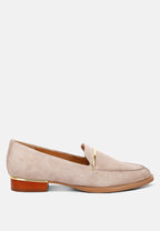  PAULINA Taupe Suede Slip-on Loafers
