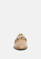  POLA Nude Leather Horsebit Loafers