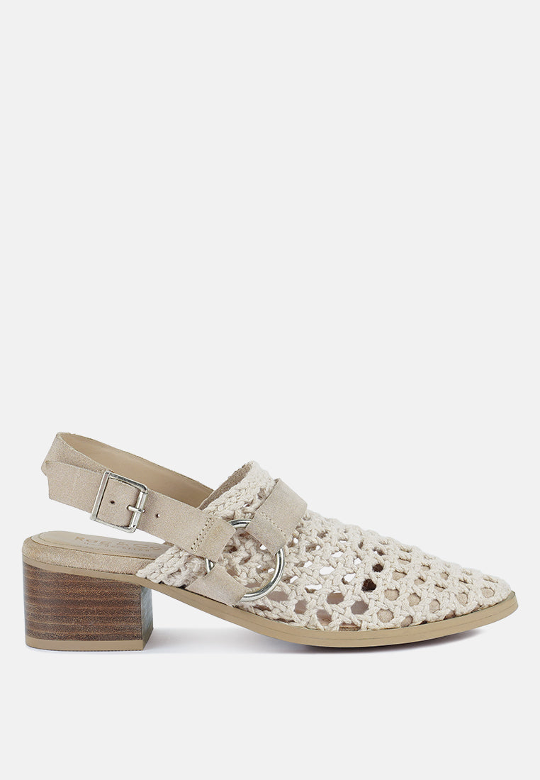  ROSALIE Off White Block Heeled Sandal