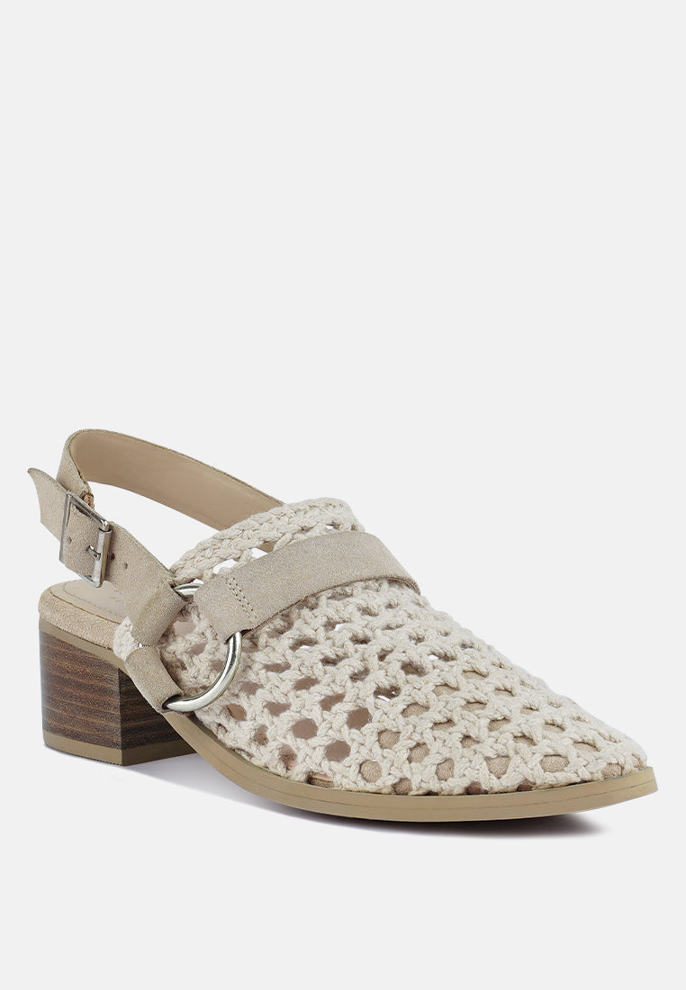  ROSALIE Off White Block Heeled Sandal