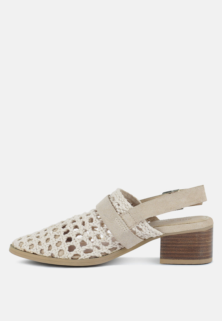  ROSALIE Off White Block Heeled Sandal