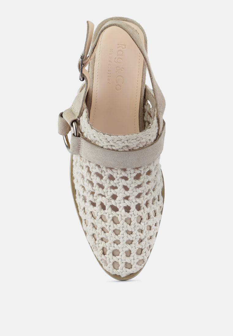  ROSALIE Off White Block Heeled Sandal