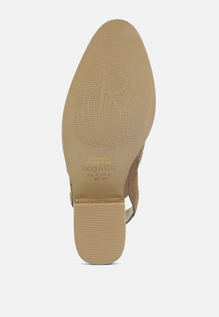  ROSALIE Tan Block Heeled Sandal