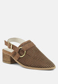  ROSALIE Tan Block Heeled Sandal