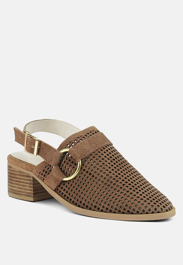  ROSALIE Tan Block Heeled Sandal