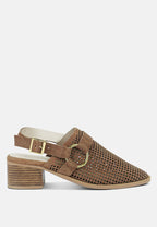  ROSALIE Tan Block Heeled Sandal