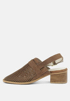  ROSALIE Tan Block Heeled Sandal