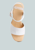  Sawor Recycled Leather High Block Sandals In White