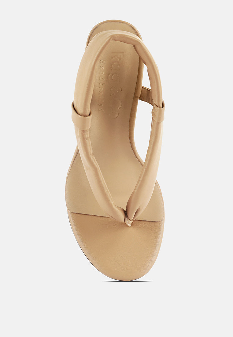  SINGLES Beige Stiletto Heel Thong Sandals