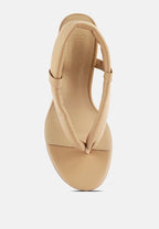  SINGLES Beige Stiletto Heel Thong Sandals
