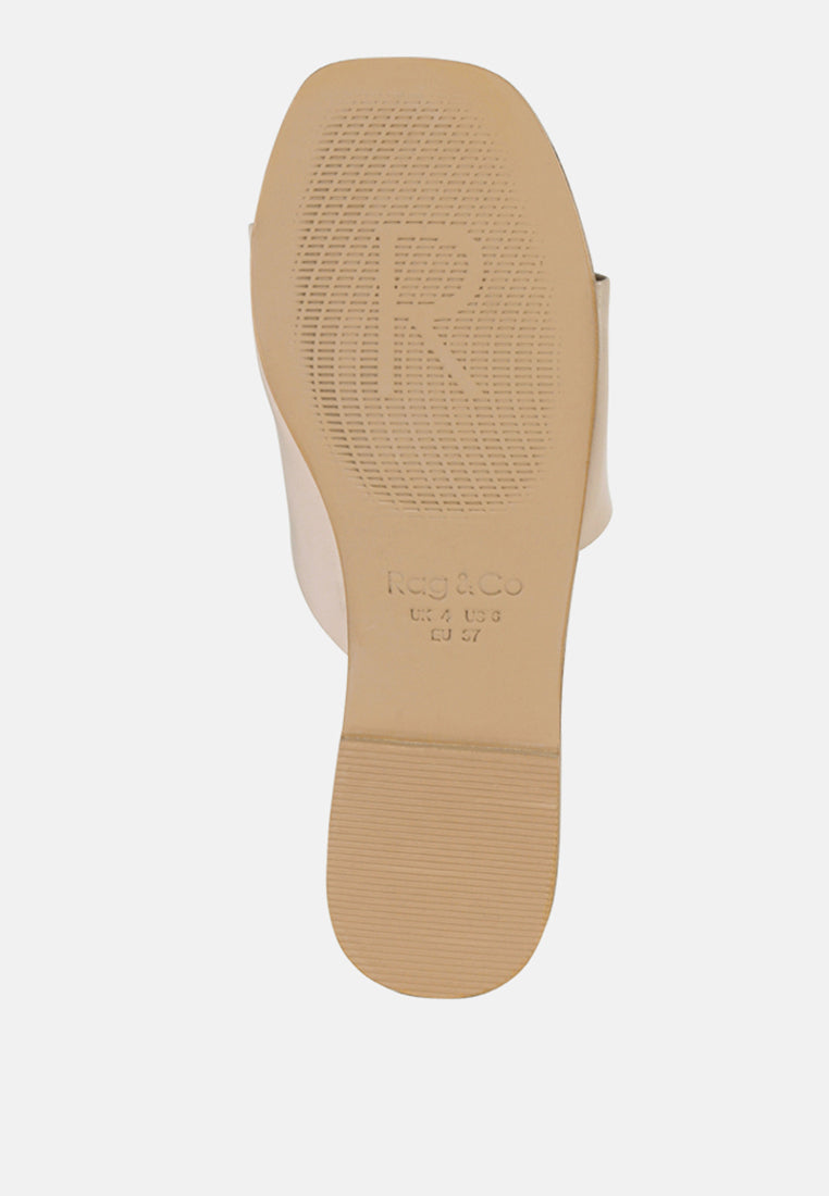  TATAMI Latte Leather Classic Slide Flats
