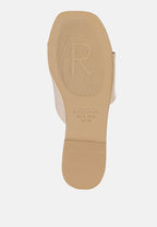  TATAMI Latte Leather Classic Slide Flats