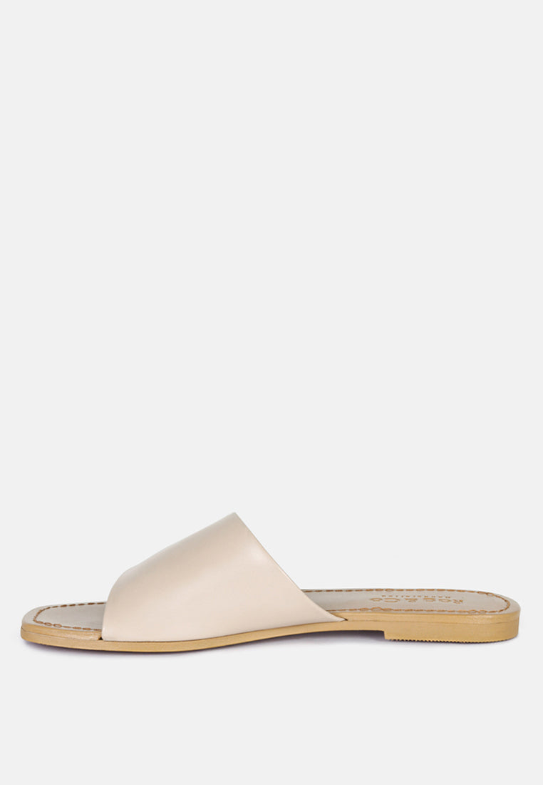  TATAMI Latte Leather Classic Slide Flats