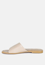  TATAMI Latte Leather Classic Slide Flats