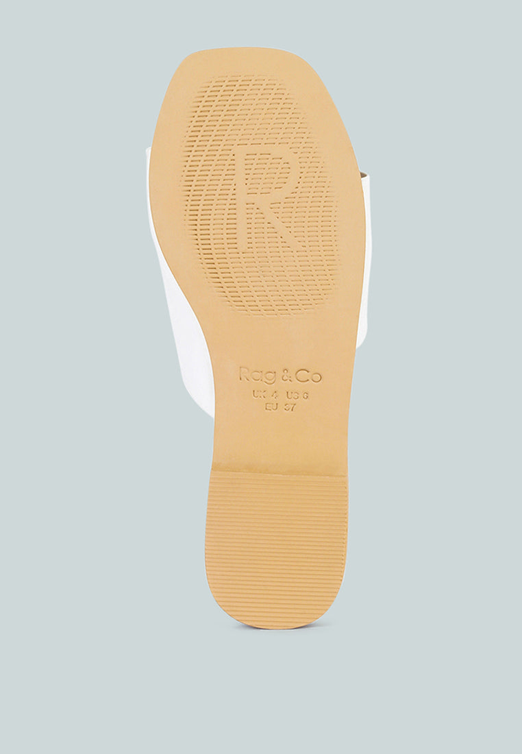  TATAMI White Leather Classic Slide Flats