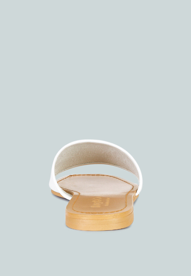  TATAMI White Leather Classic Slide Flats
