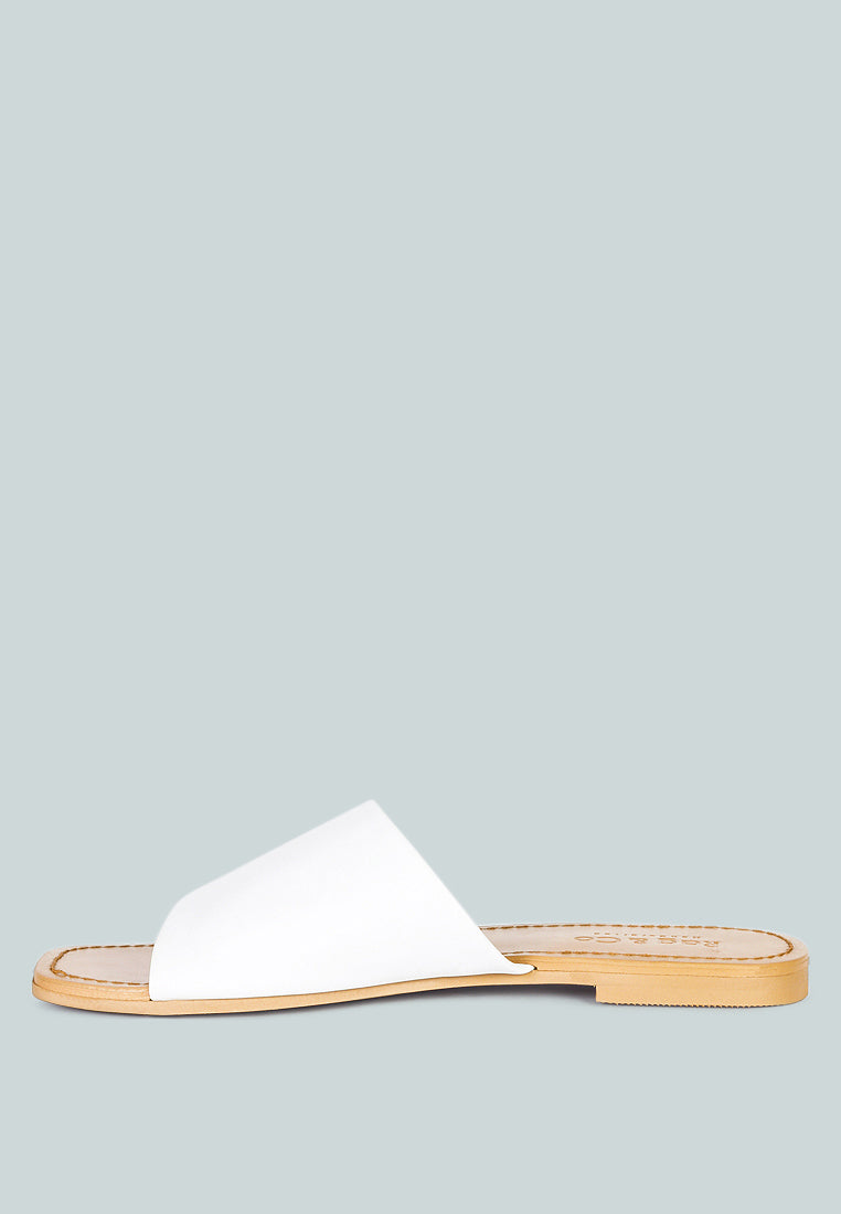  TATAMI White Leather Classic Slide Flats