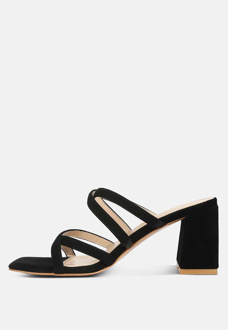  Valentina Strappy Casual Block Heel Sandals In Black