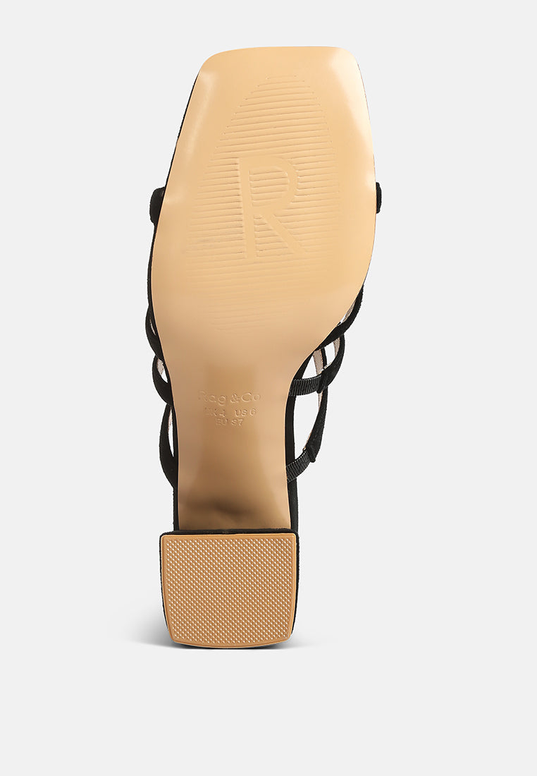  Valentina Strappy Casual Block Heel Sandals In Black