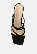  Valentina Strappy Casual Block Heel Sandals In Black