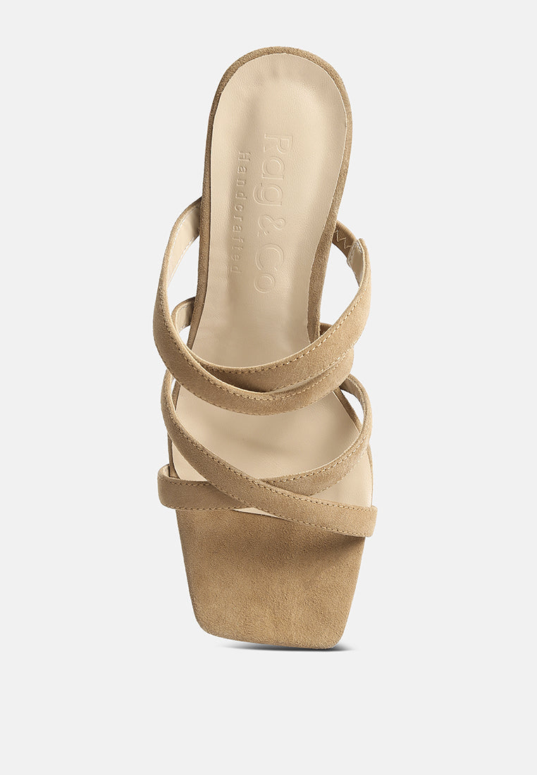  Valentina Strappy Casual Block Heel Sandals In Tan