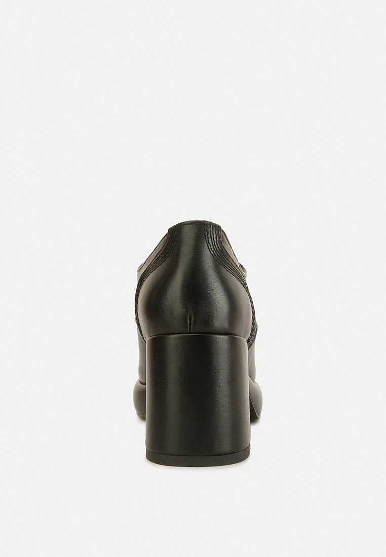  Quecha Leather Block Heel Oxfords In Black