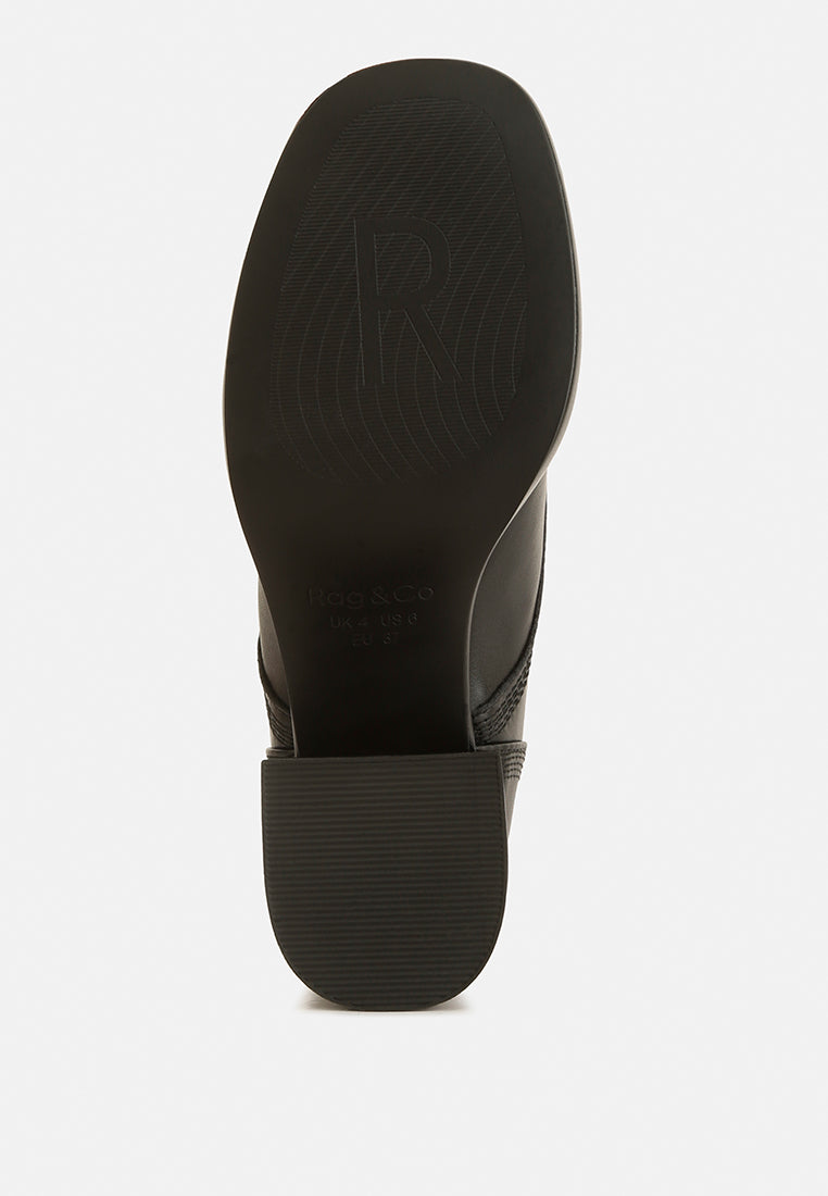  Quecha Leather Block Heel Oxfords In Black