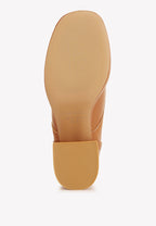 Quecha Leather Block Heel Oxfords In Tan