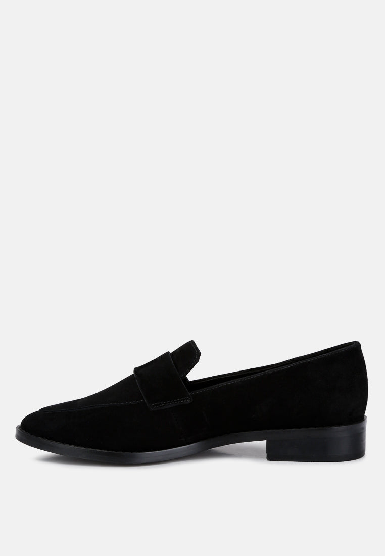  ZOFIA Black Suede Penny Loafers