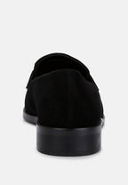  ZOFIA Black Suede Penny Loafers