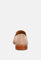  ZOFIA Nude Suede Penny Loafers
