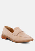  ZOFIA Nude Suede Penny Loafers